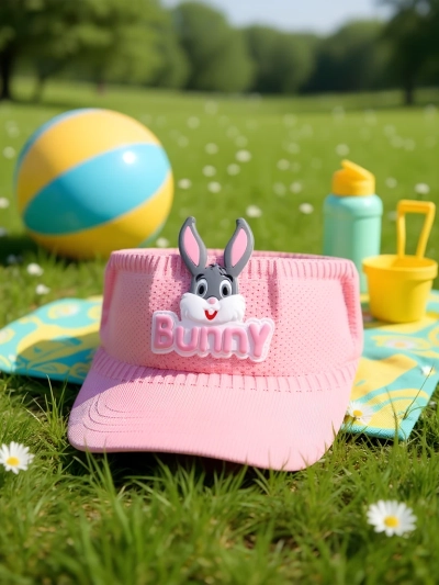 Royalfashion Vaikiškas saulės skydelis su zuikučio ausytėmis