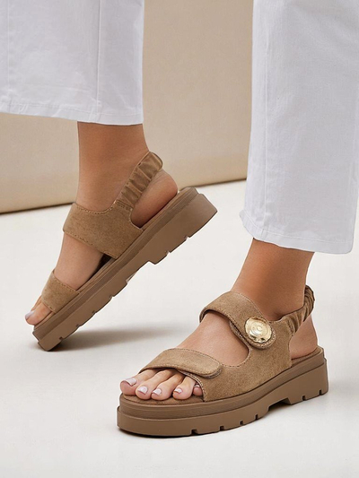 Royalfashion Callisto women's sandals brown ecological leather platform