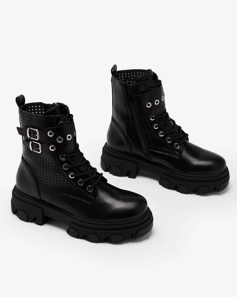 "Royalfashion" Juodi moteriški batai "Bagger" Broues