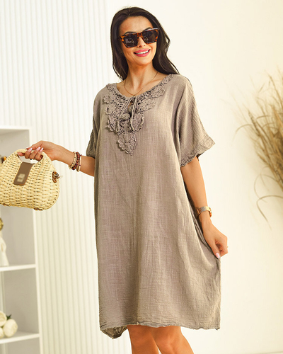 Royalfashion Женская хлопковая летняя туника oversize