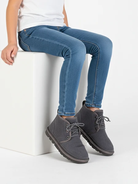 Детские ботинки Luna, голубино-серые, кожаные, удобные для зимы