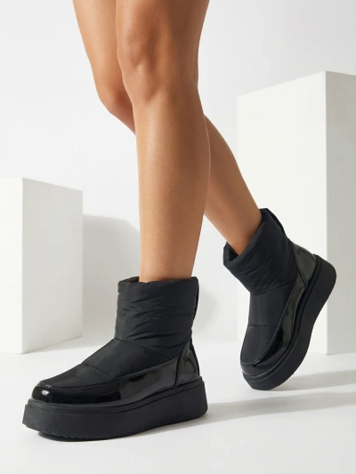 "Royalfashion" Juodi "Maderta" slip-on moteriški sniego batai