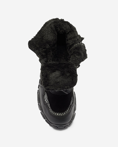 Черные женские утепленные сапоги-снежки Okraja - Обувь