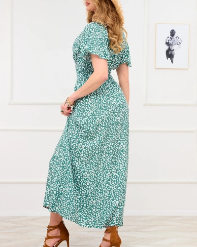 Žalia vasarinė maxi suknelė - Apranga