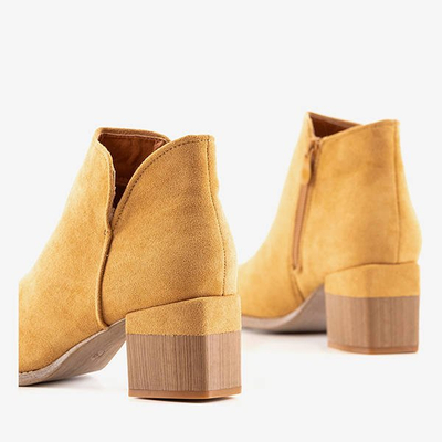 Коричневые женские ботинки на каблуках Leccia - Обувь