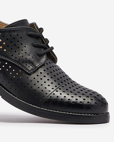 Ажурные черные женские полусапожки из экокожи Azedvo- Footwear
