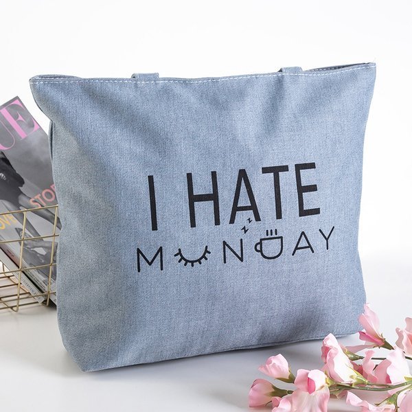 Pilkas pečių krepšys su atspaudu - Rankinės