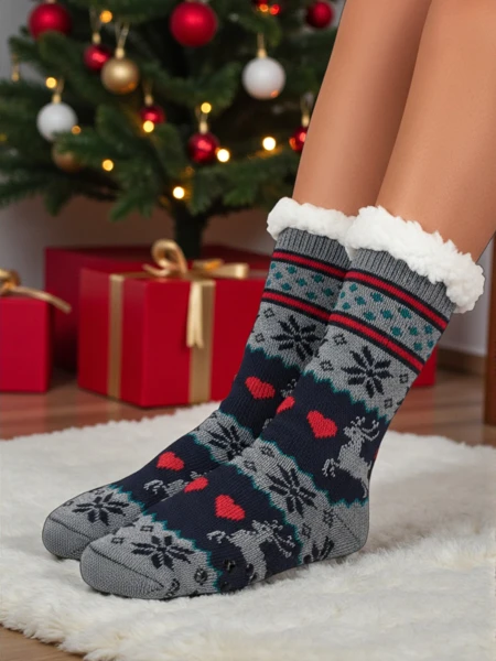 Женские носки Aurora Разноцветные Трикотажные С Теплым Мехом