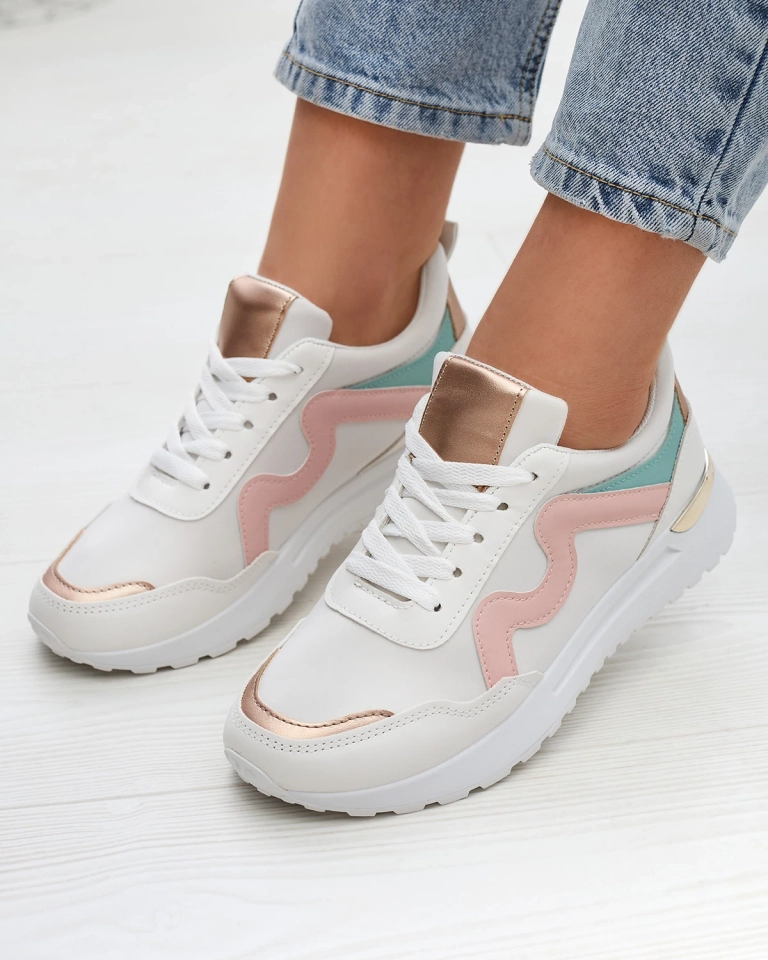 Белая женская спортивная обувь с разноцветными вставками Kiari - Обувь