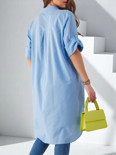 Royalfashion Medvilnės Ilgas Moteriškas Oversize Marškinis