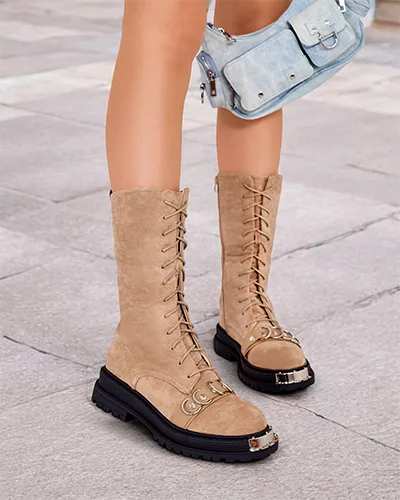 Royalfashion Женские сапоги на шнуровке Werces