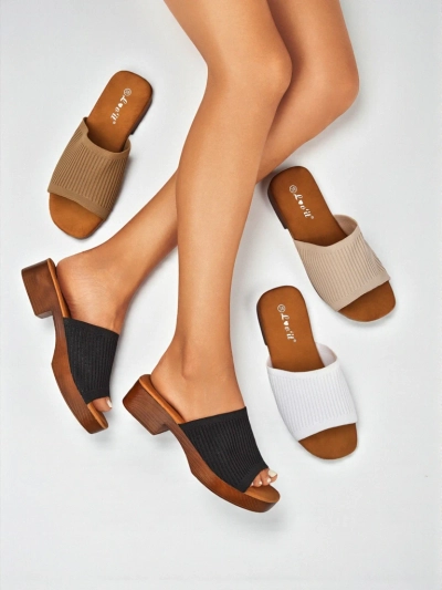 Royalfashion Женские шлепанцы на низком каблуке Ribbed Grace