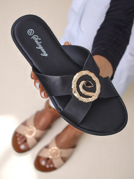 Royalfashion Damskie klapki Golden Step - elegancja i wygoda!