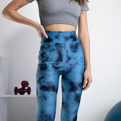 Mėlynos moteriškos antblauzdžiai su dekoratyvinėmis dėmėmis - Drabužiai