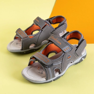 Серые детские сандалии на липучках Elbrus