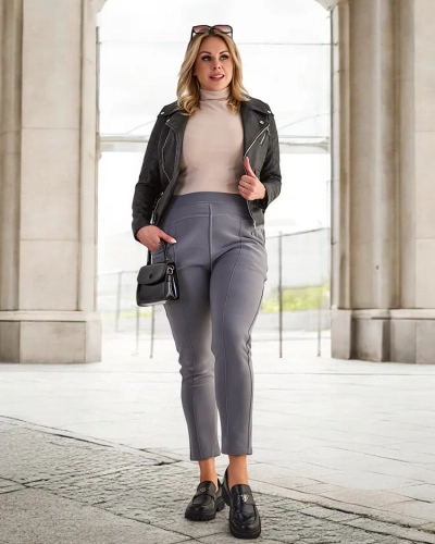 "Royalfashion" Pašiltintos moteriškos tregings kelnės PLUS SIZE