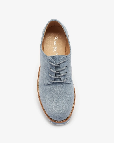 Синие женские полуботинки на шнуровке a'la oxfords Oksila - Обувь