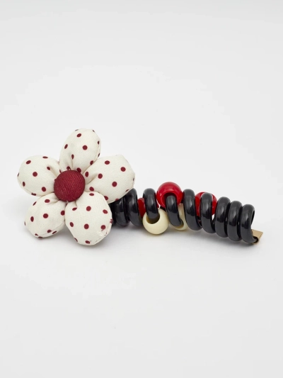 Royalfashion Plaukų gumytė spiralė su mažyte gėlyte Blossom Coil