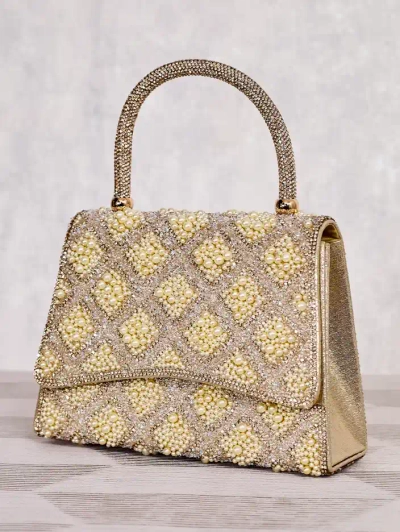 Royalfashion Небольшая женская сумочка с стразами и жемчугом