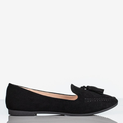 Czarne mokasyny z frędzelkami Jasper - Obuwie