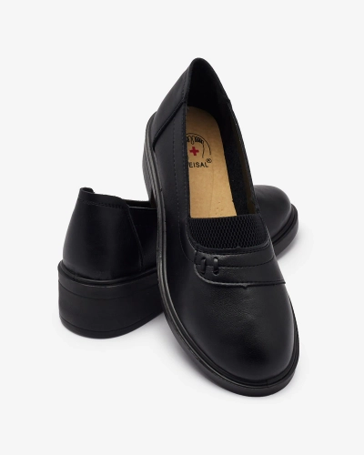 Royalfashion Черные женские мокасины Nasannae