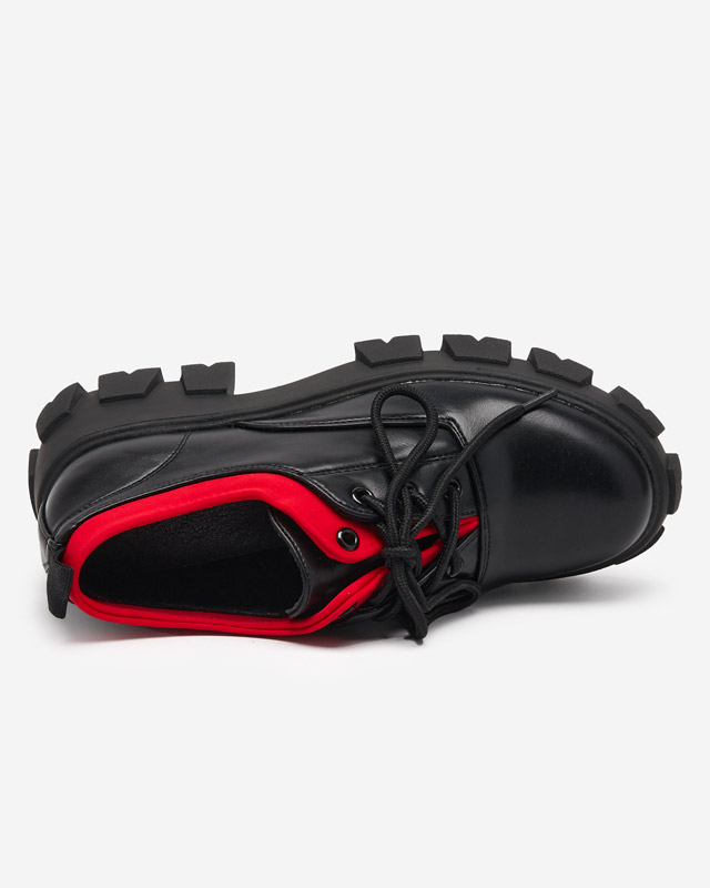 Черные женские ботинки на шнуровке Ozudu