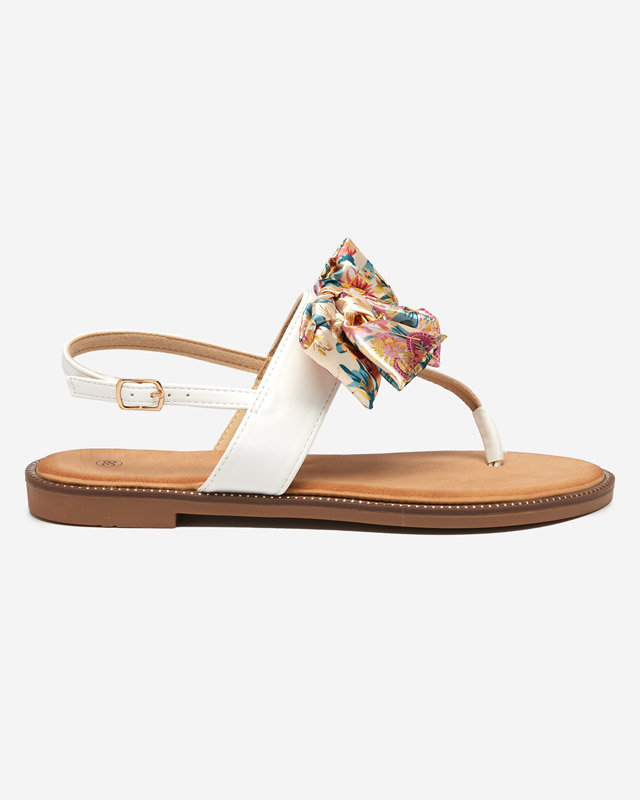 Босоножки женские белые с бантиком Hulub - Обувь