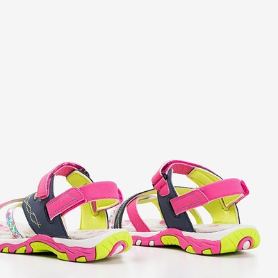 Granatowo-różowe dziewczęce sandały Esteban - Obuwie