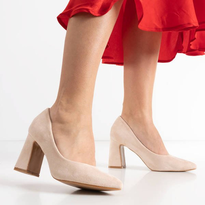 Smėlio spalvos moteriški bateliai ant aulo Simiela - Avalynė