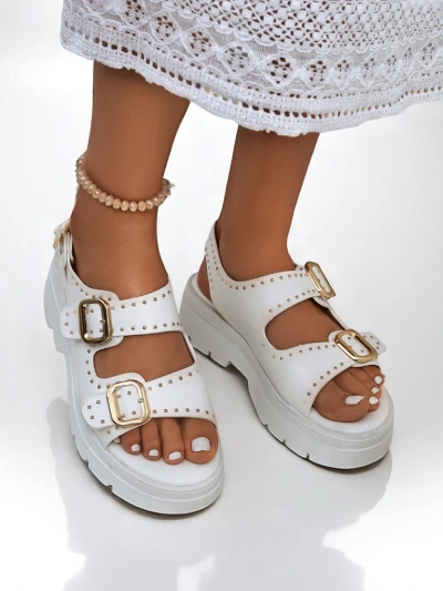 Royalfashion Женские сандалии на толстой подошве со стразами Rocky Chic