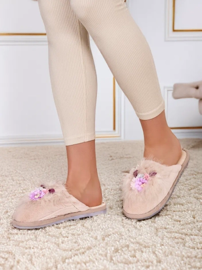 Royalfashion Женские меховые slippers с цветами Ederra