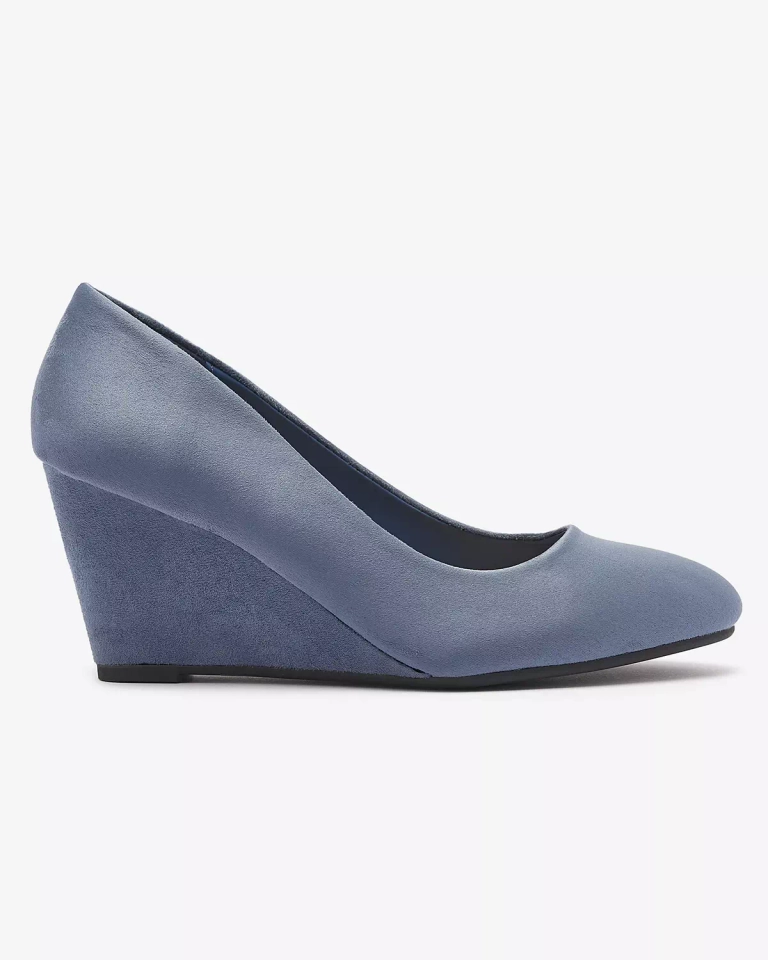 Классические женские насосы из эко-замши синего цвета Jiwitis - Обувь