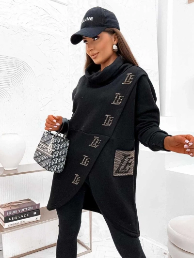 Кенгуру худи из хлопка Royalfashion для женщин с патчами