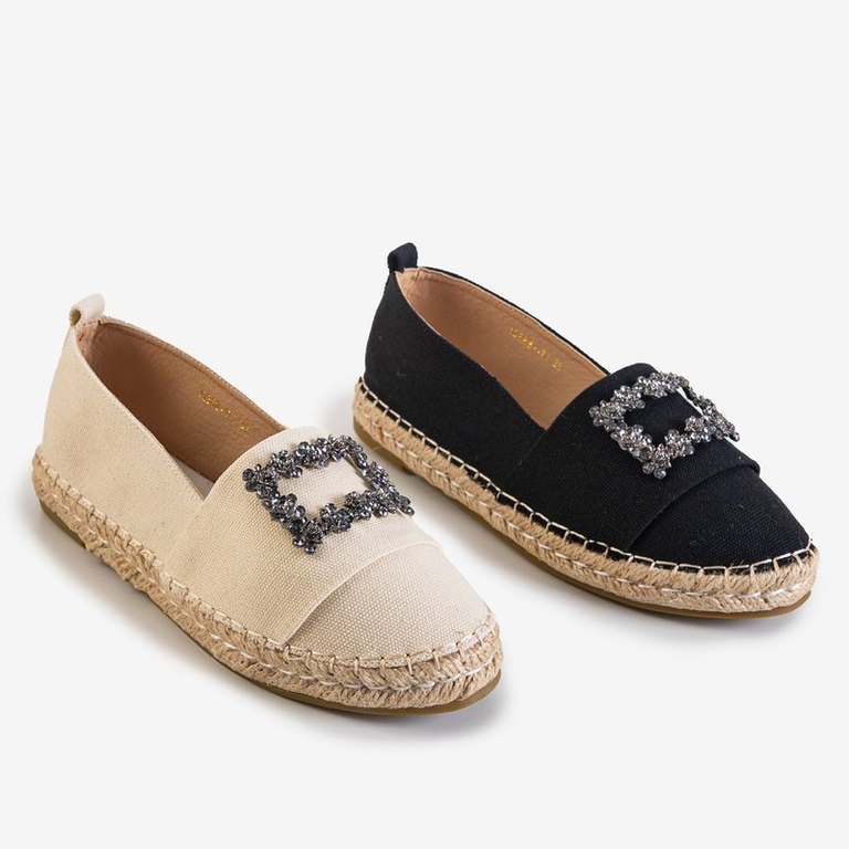 Moteriškos smėlio spalvos espadrilės su „Manya“ puošmena - Avalynė