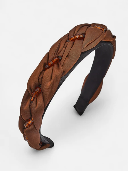 Royalfashion Opaska na w
losy z plecionk
 w warkocz i pere
kami