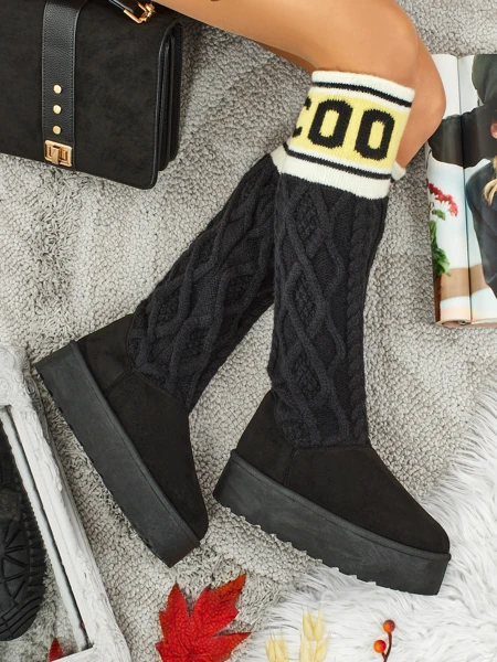 Aukšti moteriški aulinukai a la sniego batai su auliniu viršumi Anane