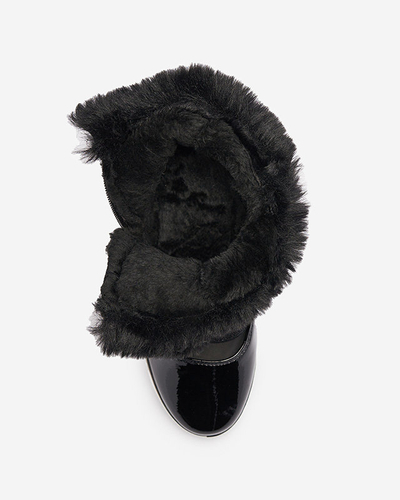 OUTLET Черные женские спортивные сапоги со скрытым каблуком и мехом Gomiu- Footwear