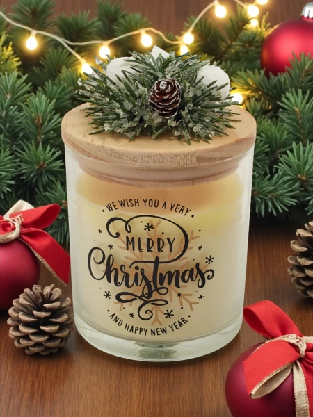 Праздничная ароматическая свеча Merry Christmas Happy New Year