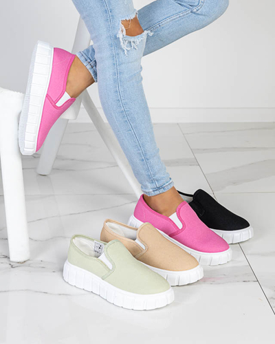 Smėlio spalvos moteriški užsegami batai ant storo Tenri pado - Avalynė