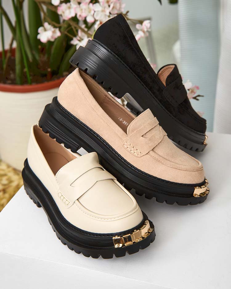 Smėlio spalvos eko odos mokasinai Giulia