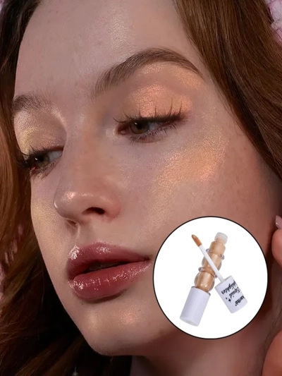 Жидкий хайлайтер для лица с кистью Golden Petal