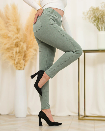 Royalfashion Žali moteriški teginsai a'la jeans
