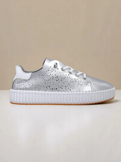 Royalfashion Women's Luna Lace Cutout Sneakers