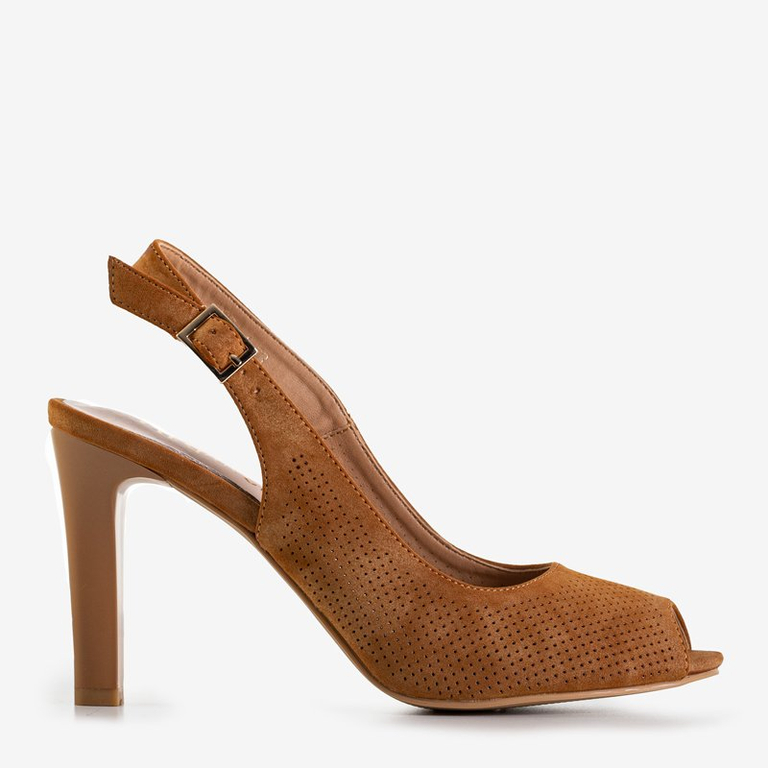 Коричневые женские босоножки на каблуке Phaenna