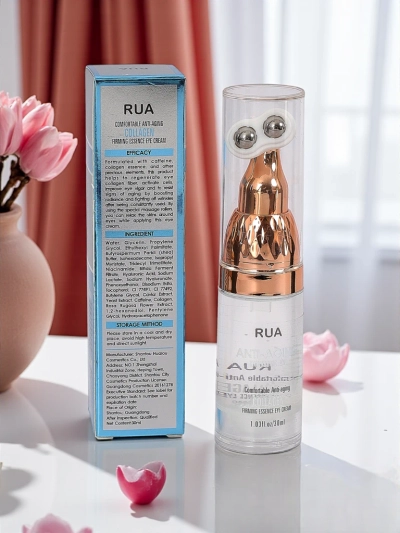 Eye serum with a double roller, hyaluronic acid, and collagen