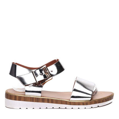 Srebrne sandały  - Obuwie