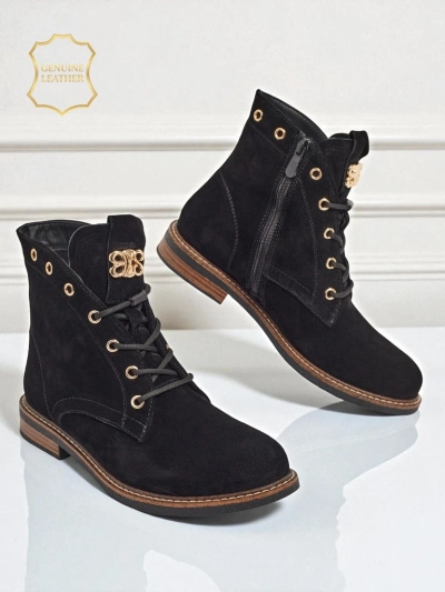 Auliniai batai moterims Aurelia Romano iš natūralios zomšos – rudi, su kailiuku