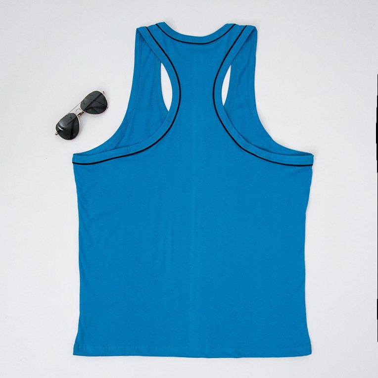 Голубая мужская хлопковая майка