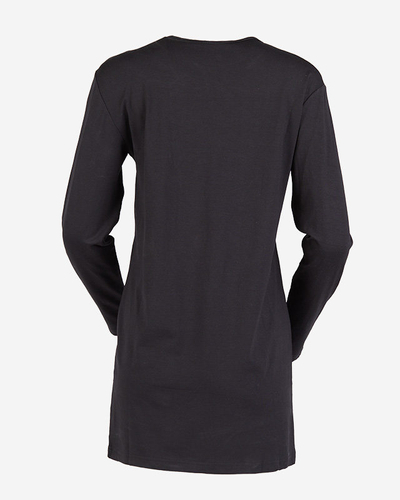 Moteriška juoda tunika auksinėmis gėlėmis - Drabužiai