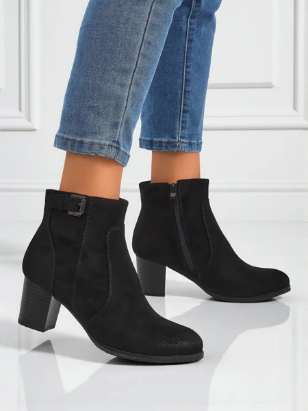 Botki damskie eko zamszowe na szpilce Crimson Dusk